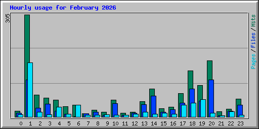 Hourly usage for February 2026